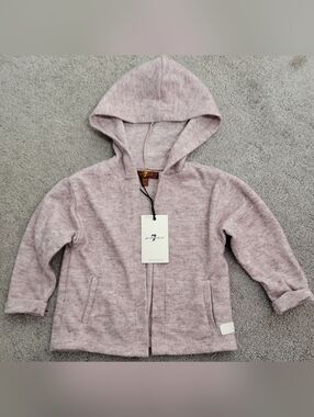 7 For All Mankind Heathered‎ Dusty Pink Hoodie Jacket